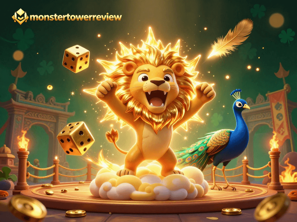 Engage with the vibrant world of Monster Tower as the lion and dice collide in a spectacular showdown, exemplifying monstertowerreview.