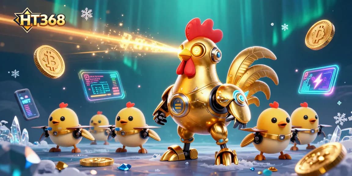 Engage with HT368's thrilling casino games featuring robots and crypto elements for an exciting gaming experience.