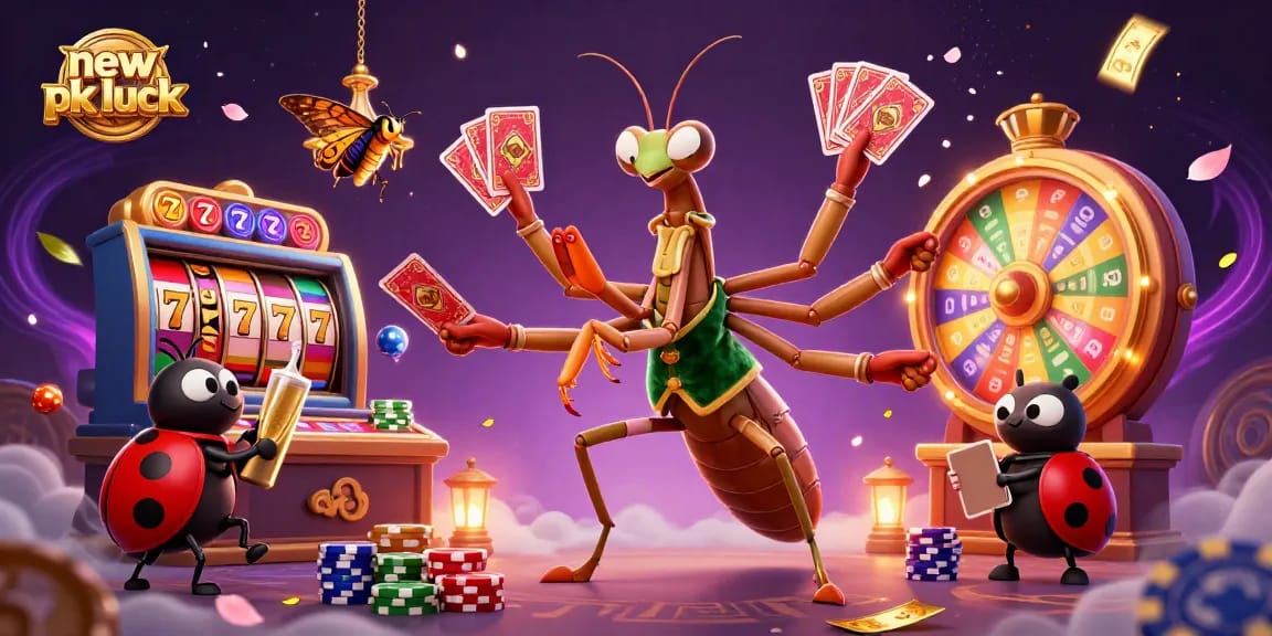 Win big at new pk luck casino with exciting slot games and vibrant gaming elements surrounding you.