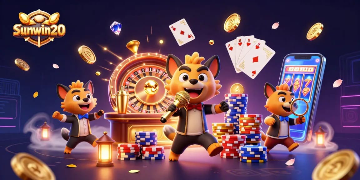 Experience excitement at sunwin20 with hyenas bringing comedy to a vibrant casino setting.