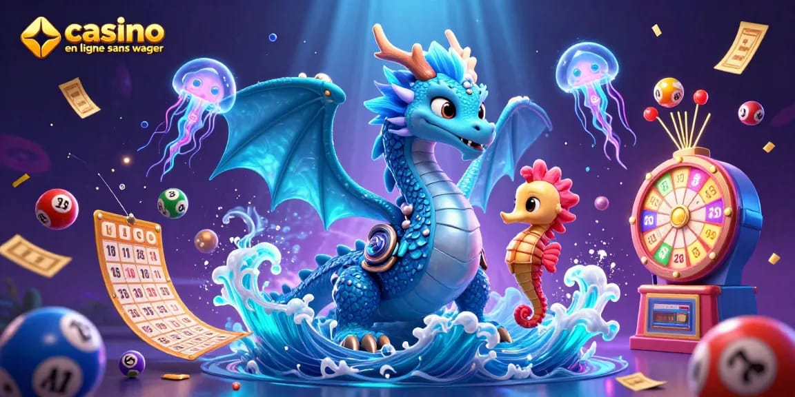 Jouer sur un casino en ligne sans wager avec des dragons et des éléments de bingo.