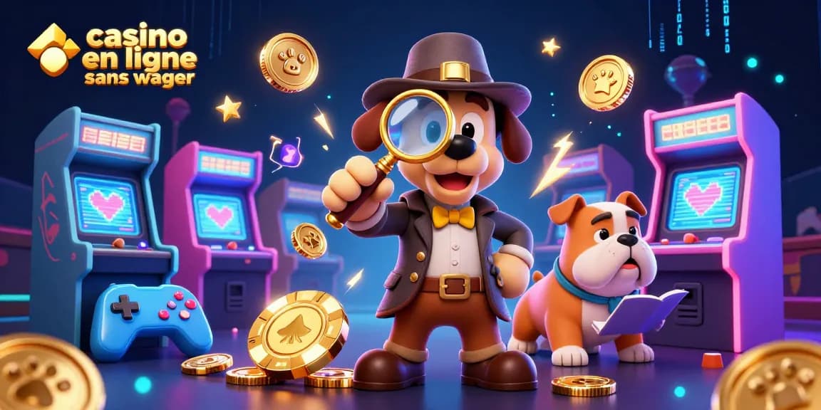 Découvrez les avantages du casino en ligne sans wager dans cette illustration dynamique et colorée.