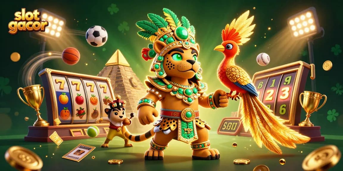 Experience slot gacor excitement with a vibrant Mayan casino scene featuring dynamic game elements.