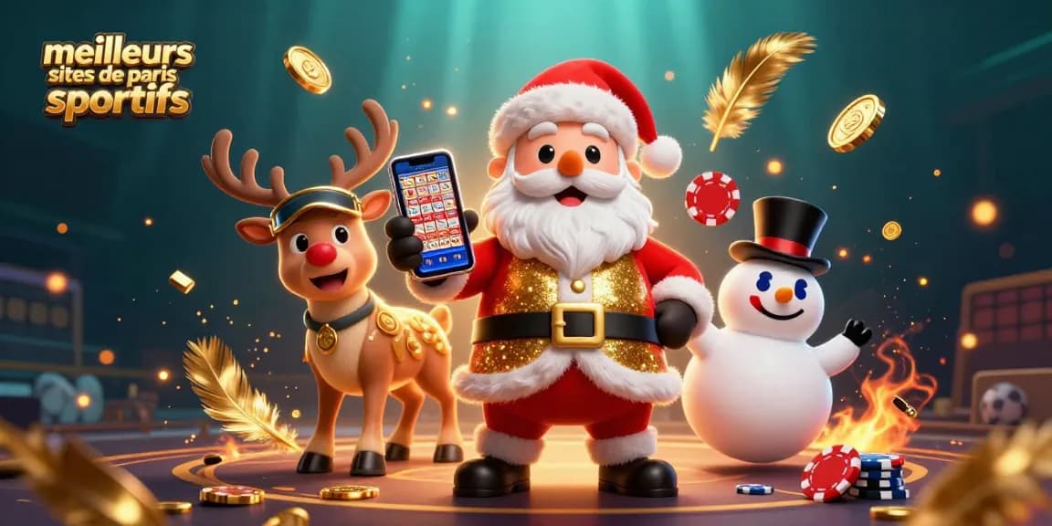 Découvrez les meilleurs sites de paris sportifs avec le Père Noël et ses amis animés.
