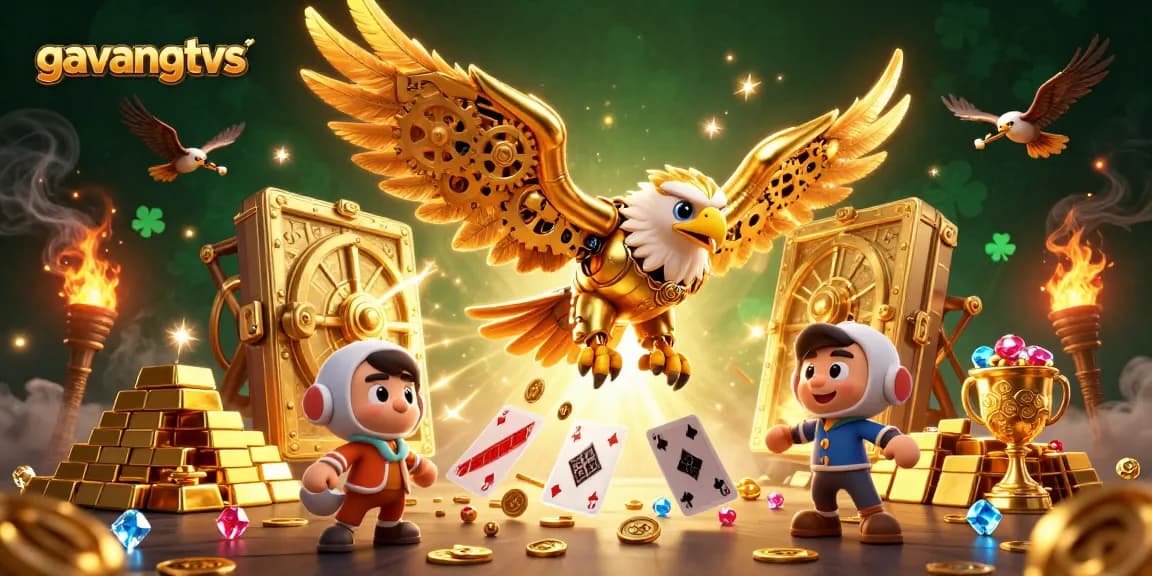 Experience thrilling gameplay with gavangtvs as a golden eagle soars through dazzling casino visuals.