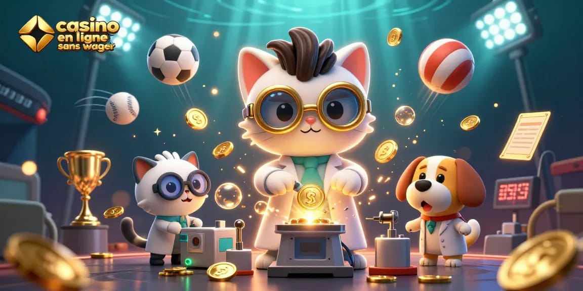 Jouez et gagnez facilement avec un casino en ligne sans wager dans une illustration vibrante.