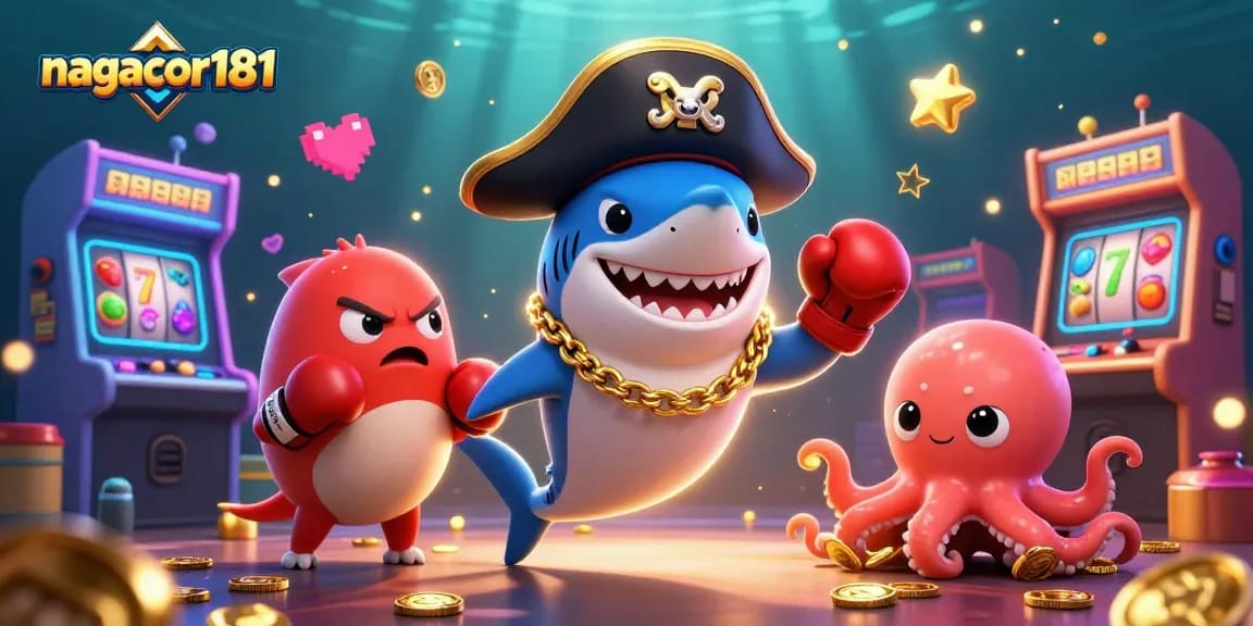 Experience instant wins with nagacor181 at the exciting underwater casino adventure showcasing friendly 3D characters.