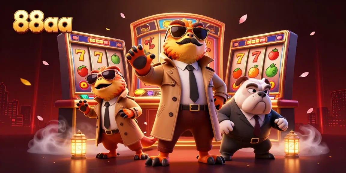 Experience the thrill of 88aa with raptors entering a VIP casino lounge amidst slot machines and gold coins.