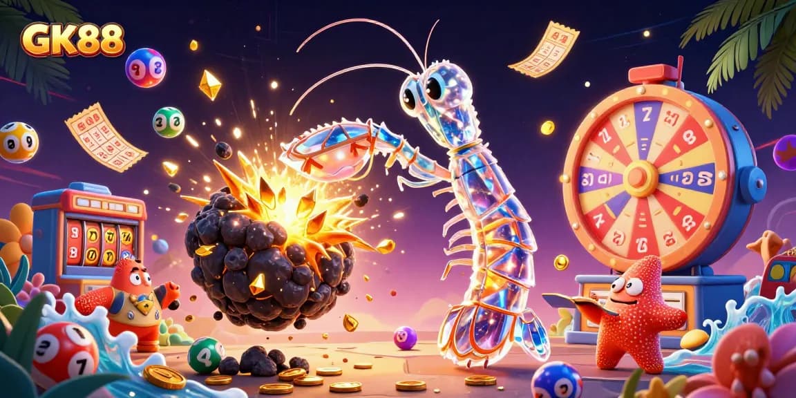 Experience thrilling jackpots at GK88 with vibrant gambling elements and engaging 3D casino characters.