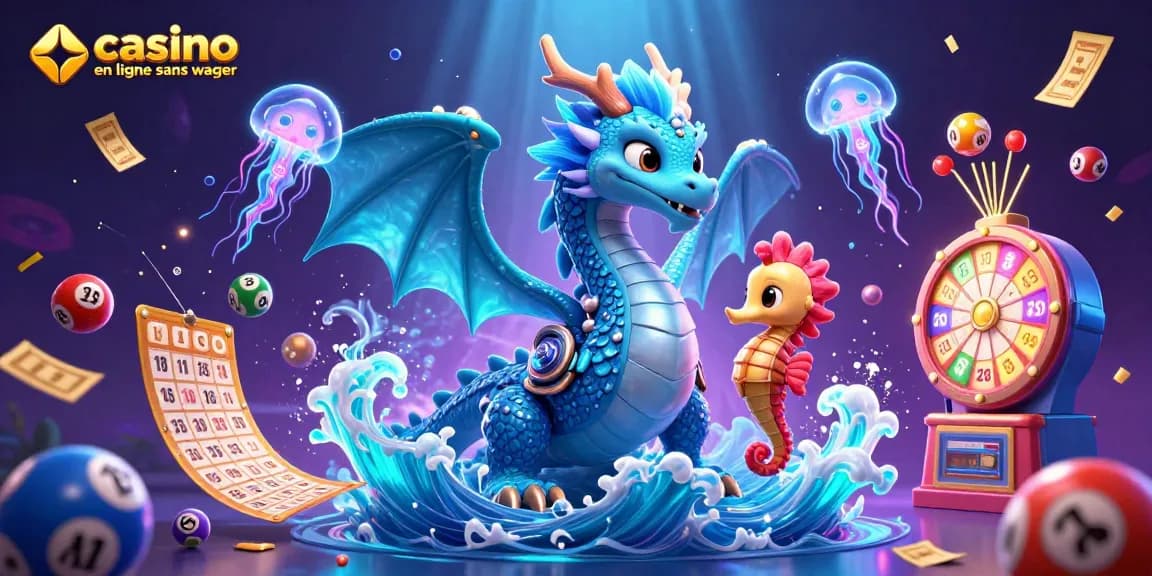 Jouer sur un casino en ligne sans wager avec des dragons et des éléments de bingo.