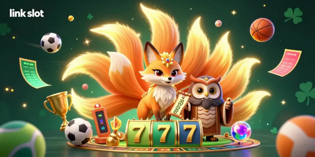 Win exciting jackpots at link slot with vibrant visuals of spirit characters and dynamic casino elements.