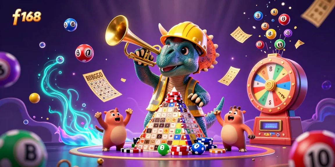 Engage in the vibrant casino atmosphere with f 168 featuring a triceratops and celebrating dinosaurs.