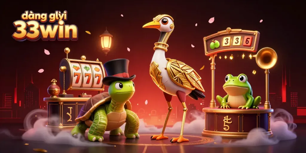 Win big with đăng ký 33win, showcased by vibrant characters in an exciting casino atmosphere.