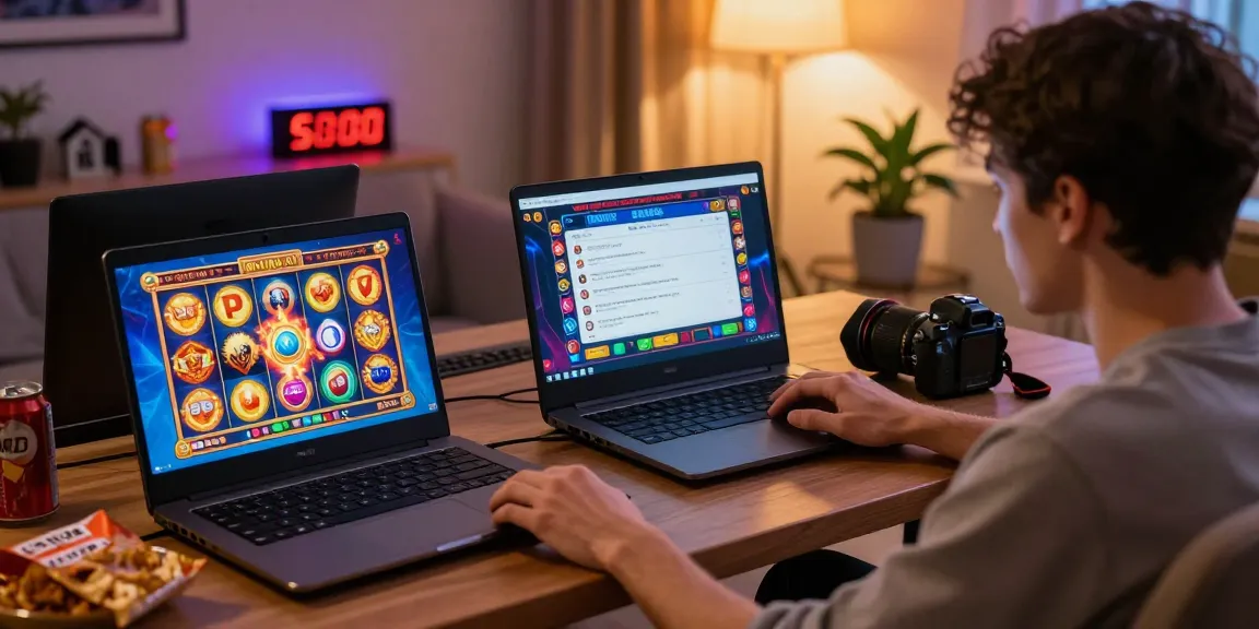 Player enjoying an exciting slot online game in a cozy living room