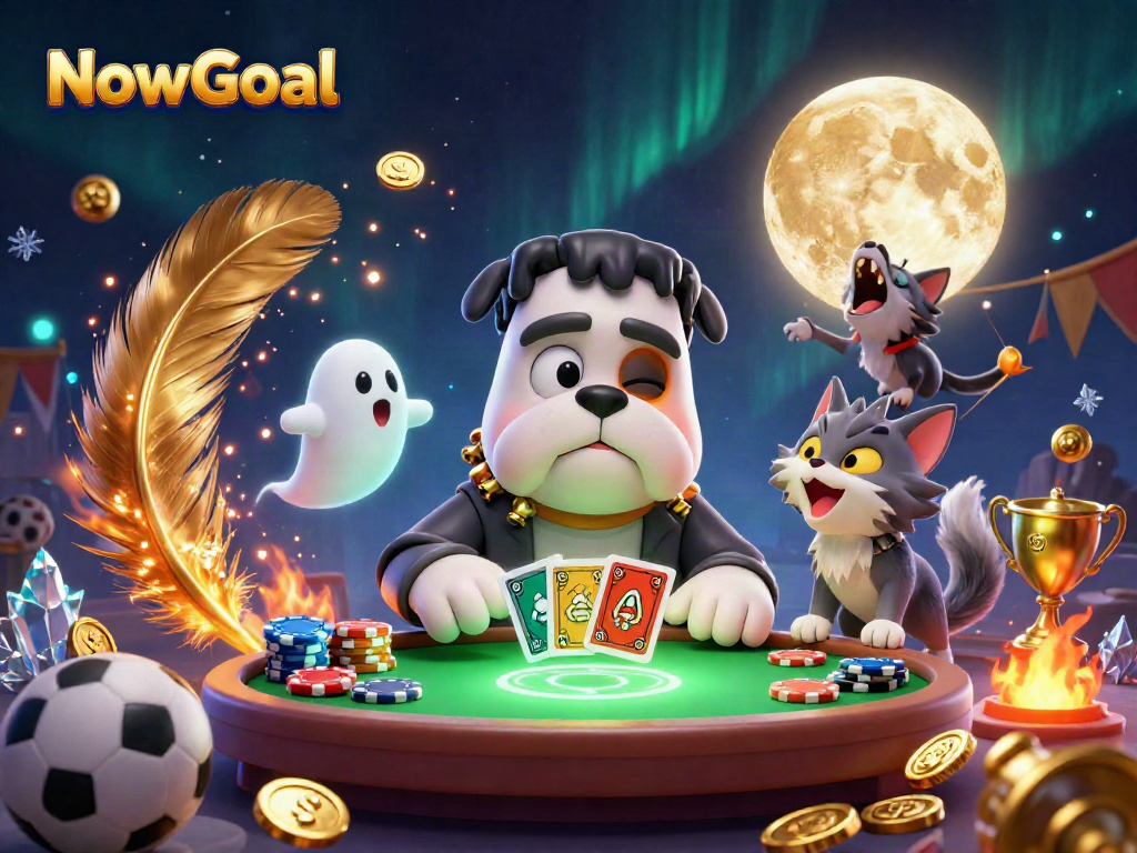 Experience thrilling sports betting with NowGoal in a lively, vibrant illustrated scene.