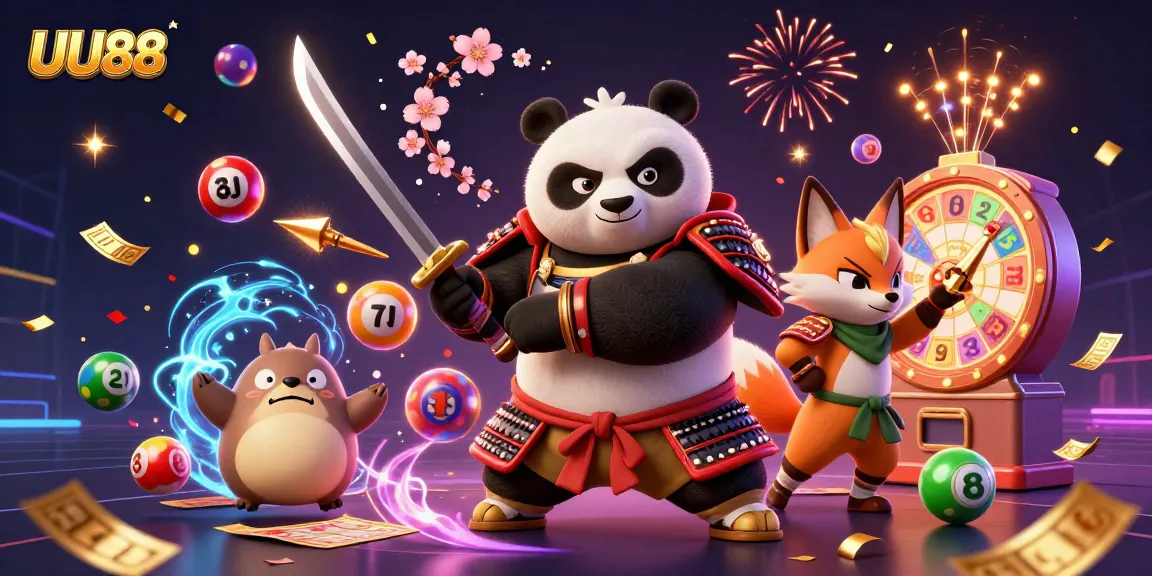 Experience thrilling gameplay with UU88's dynamic symbols and vibrant characters in a captivating casino scene.