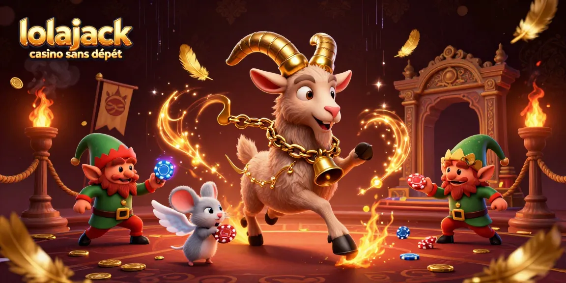 Experience the thrill of lolajack casino sans dépôt with a lively animated casino scene full of festive characters.