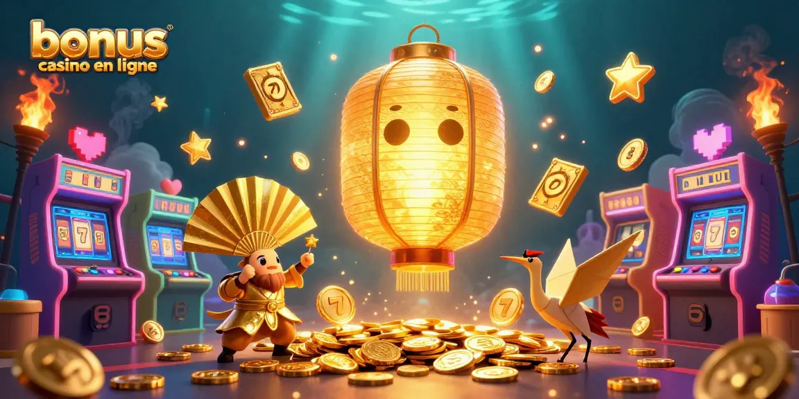 Profitez des bonus casino en ligne avec une animation fascinante dans un cadre de marché nocturne.