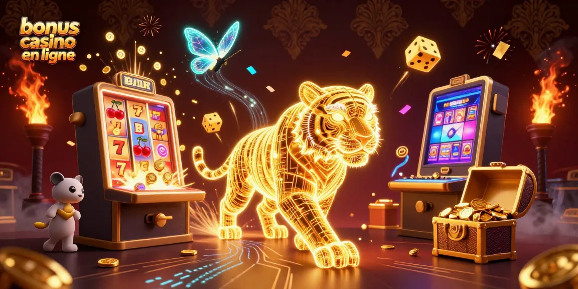 Profitez des meilleures offres de bonus casino en ligne avec cette illustration dynamique et colorée.
