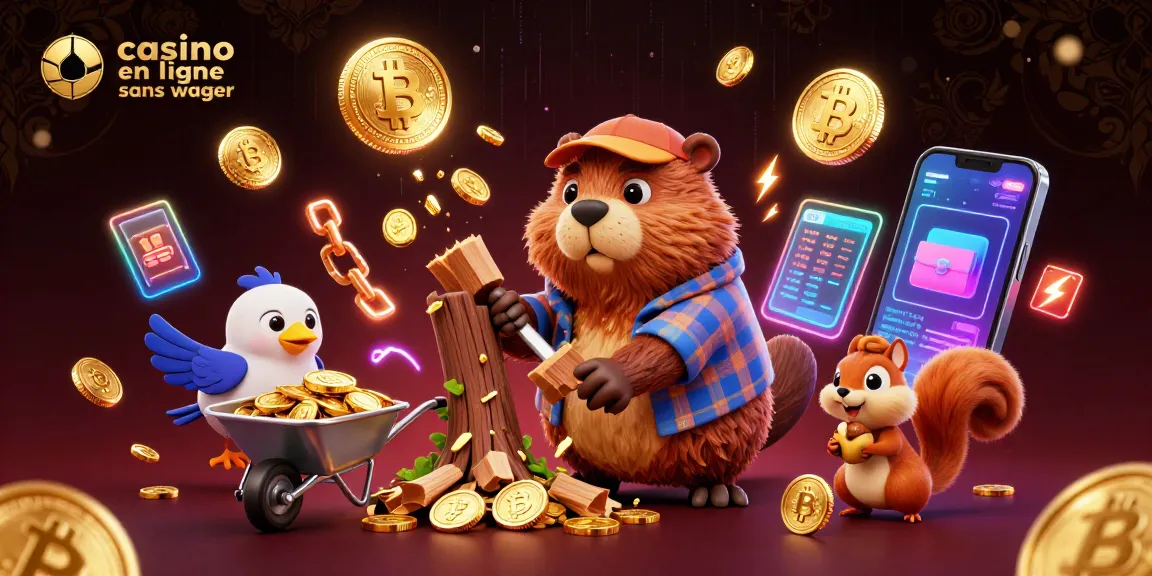 Profitez du casino en ligne sans wager avec cette illustration dynamique de personnages amusants cherchant des gains.