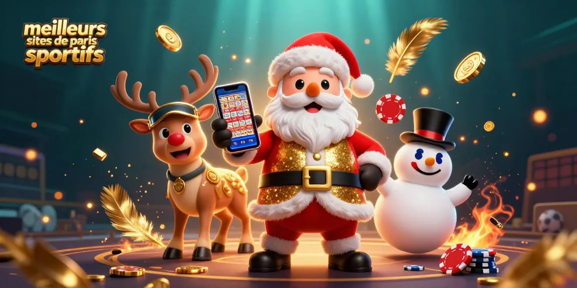 Découvrez les meilleurs sites de paris sportifs avec le Père Noël et ses amis animés.