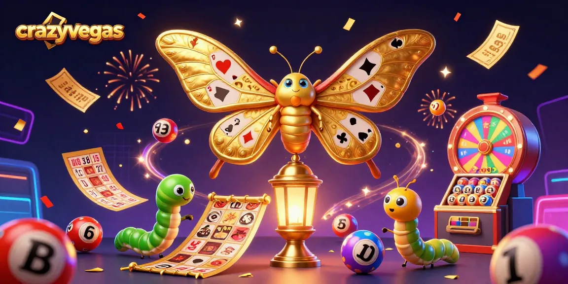 Engage in casino excitement with crazyvegas as a vibrant moth and lottery elements create dynamic energy.
