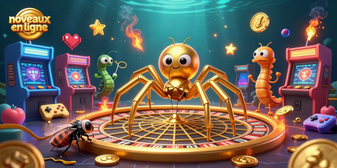 Visuel attrayant pour les nouveaux casinos en ligne, avec des personnages animés et des éléments de jeu captivants.
