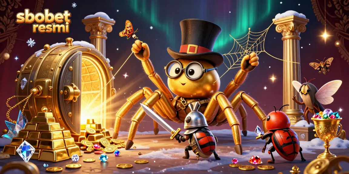 Engage with sbobet resmi at the vibrant casino scene featuring brave characters and dazzling treasures.